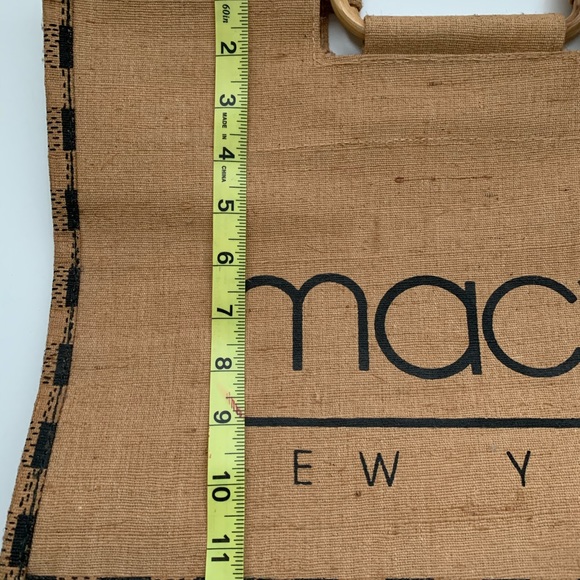 Jute/linoleum Macy's logo tote - Picture 8 of 9
